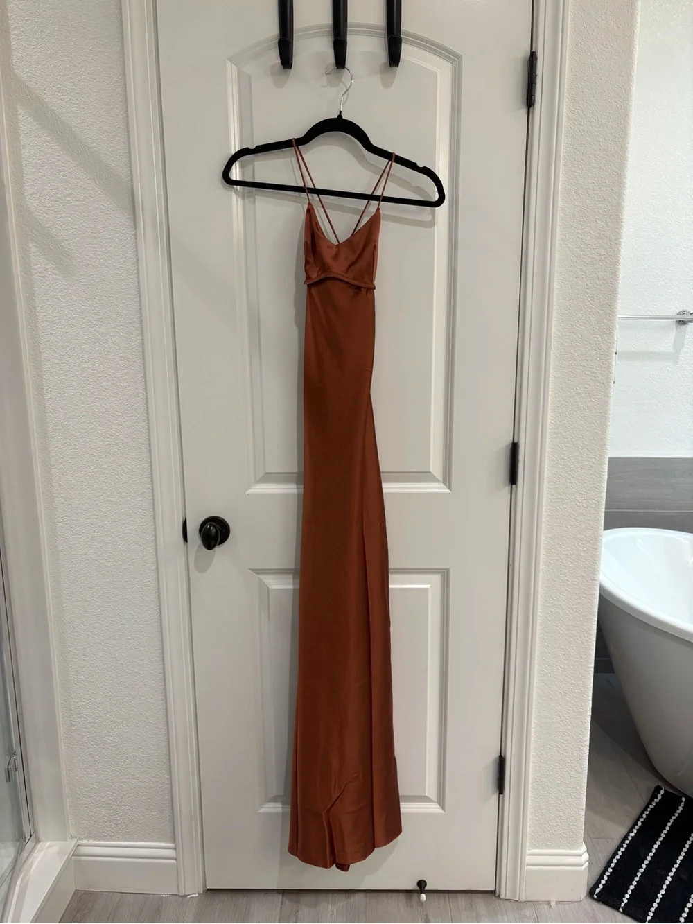 Baby Boo Fashion Malika Maxi Satin Dress - Rust - Picture 4 of 7